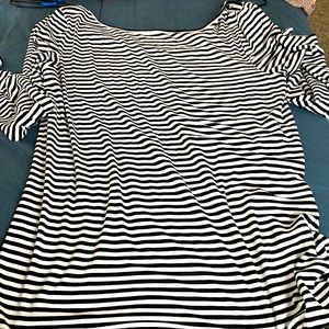 Halogen black and white striped top